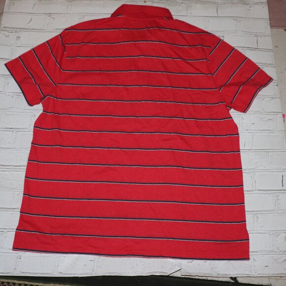 Men's NWT Red Stripped Collared shirt Size XL St. John's Bay - Picture 2 of 5
